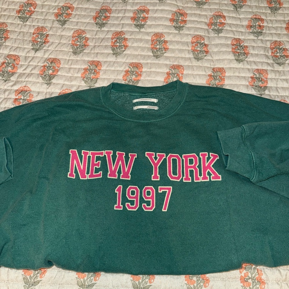 Anthropology Green 'New York 1997' Sweatshirt